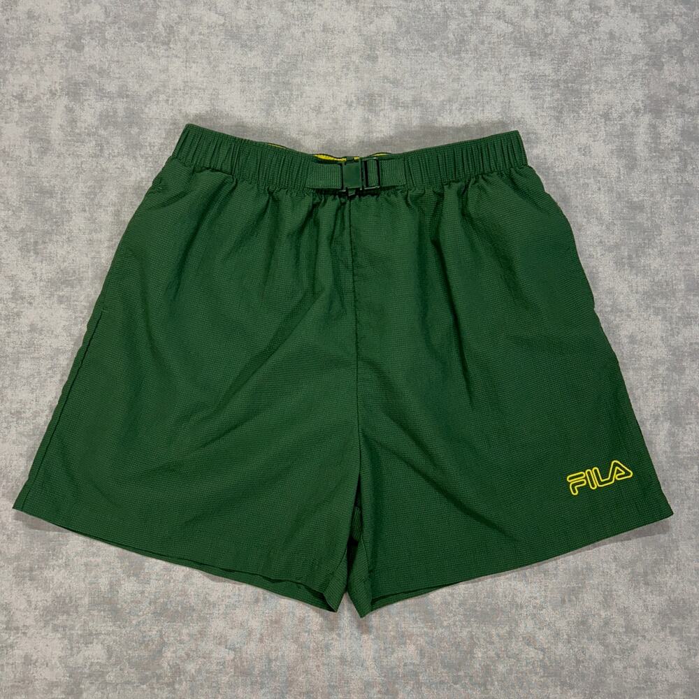 VTG 90s Fila buckle waist green gorpcore training Y2K shorts mens Large